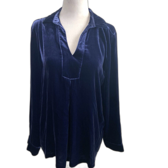 Sundance Velvet Silk Blend  Pullover Top Blue Size PS - Picture 2 of 9